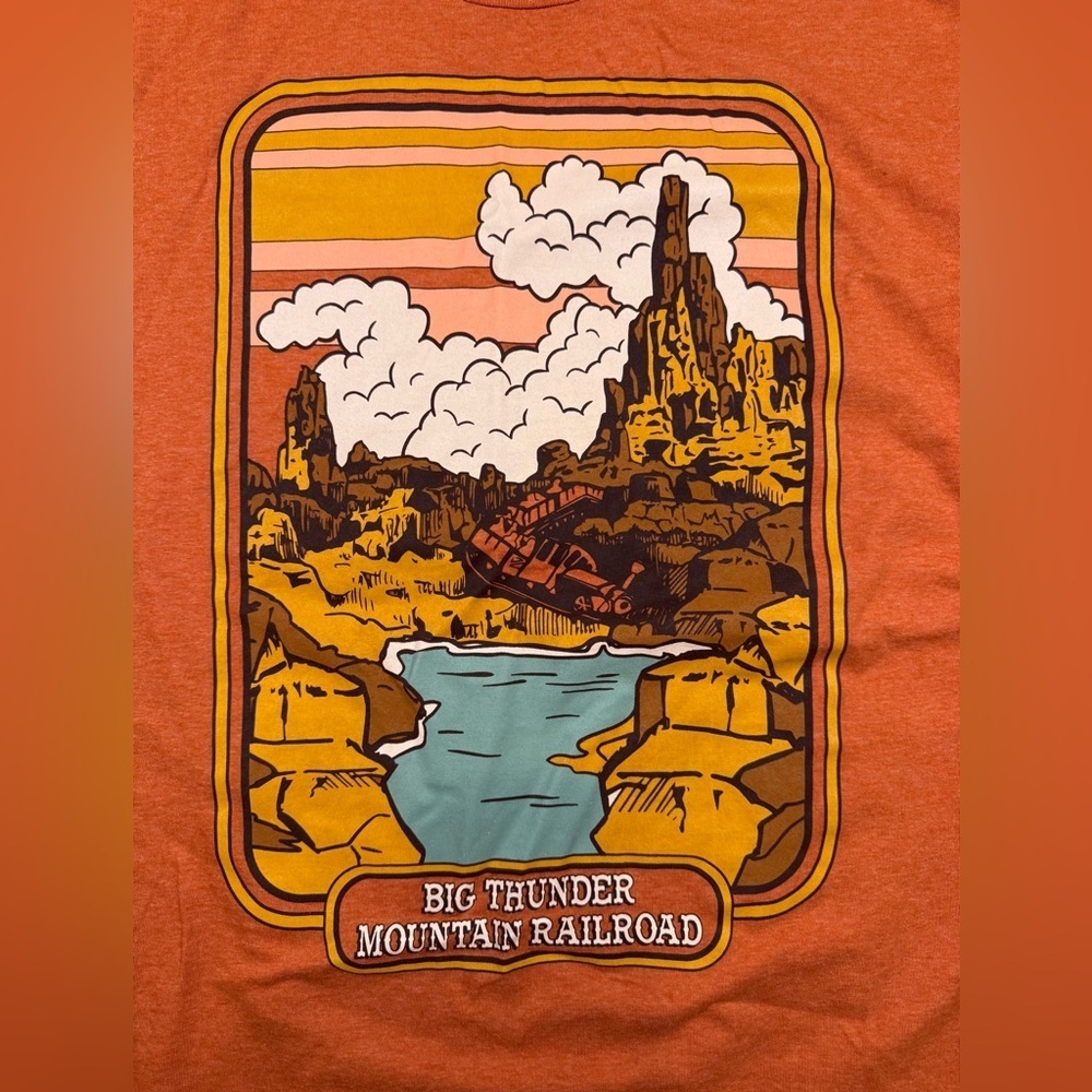 Disney Orange Big Thunder Mountain Railroad Tee large women orange - Picture 3 of 3
